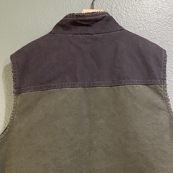 Carhartt 2XL Tall Green Black Vest with Pockets V33-355 - Sherpa lined, heavy - Picture 3 of 10